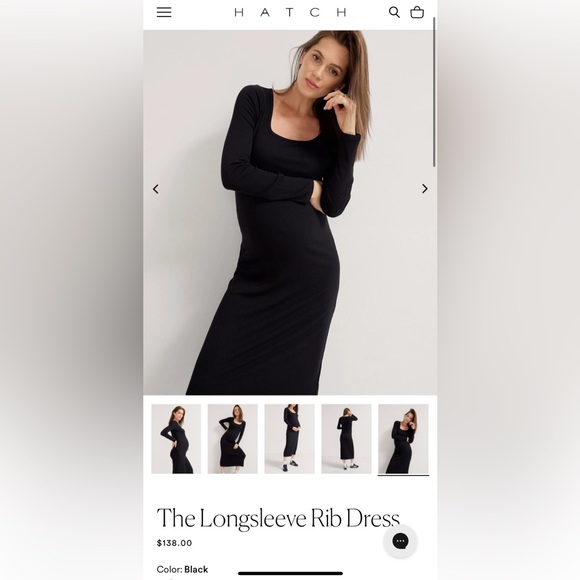 Hatch Longsleeve Ribbed Maternity Dress - Size 1 - Picture 1 of 3